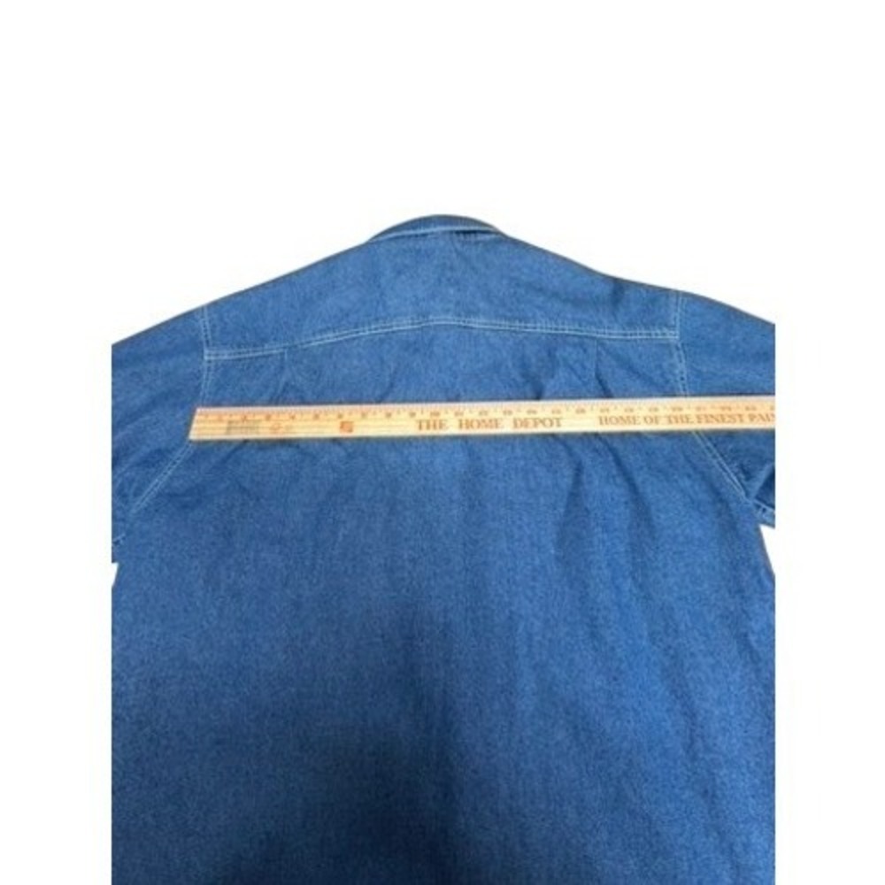 "Levi Strauss & Co" Mens Lined Denim Shirt Jacket Blue Plaid Fleece Workwear - Picture 13 of 13